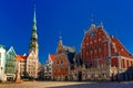 City Hall Square in the Old Town of Riga, Latvia