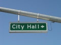 City Hall Street Sign Royalty Free Stock Photo