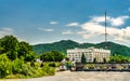 The city hall and the Terek River in Vladikavkaz, Russia