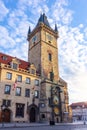 City Hall tower with Astronomical clock, Prague, Czech Republic Royalty Free Stock Photo