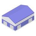 City hangar icon, isometric style