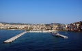 City and harbor at Kusadasi-bird island Royalty Free Stock Photo