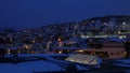 Harstad city at night in winter in Northern Norway Royalty Free Stock Photo