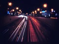 City highway traffic night Royalty Free Stock Photo