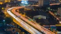 City highway curved light night view Royalty Free Stock Photo