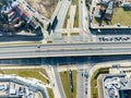 City highway junction in Krakow, Poland, from above