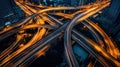 City highway network at night Royalty Free Stock Photo