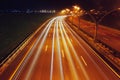 city highway at night with street lights illumination Royalty Free Stock Photo