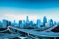 City highway overpass panoramic