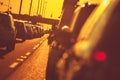 City Highway Traffic at Sunset Royalty Free Stock Photo