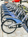 City Hire Bicycles Parked In Row