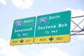 Savannah Georgia and Daytona Beach Florida Highway Signs