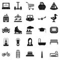City hobby icons set, simple style