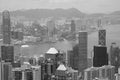 City Hongkong China black and white picture