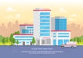 City hospital with place for text - modern vector illustration Royalty Free Stock Photo