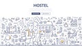 City Hostel Doodle Concept