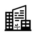 City, house, company buildings icon. Black vector graphcs Royalty Free Stock Photo