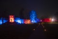 City illuminated with colored lights. Haapsalu. Estonia