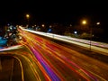 City illuminated road motion