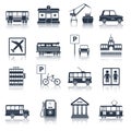 City infrastructure icons black