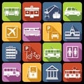 City infrastructure icons white