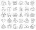 City infrastructure line icons collection. Thin outline icons pack. Vector illustration eps10