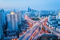 City interchange in nightfall Royalty Free Stock Photo