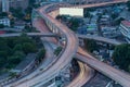 City interchange overpass at night Royalty Free Stock Photo