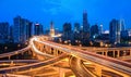 City interchange overpass in nightfall