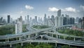 City interchange panorama in shanghai Royalty Free Stock Photo