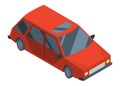 City isometric car icon. Vector flat colorful automobile. Graphic design element. Urban transport illustration