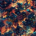 City isometric 3d tillable background texture Ai generated illustration