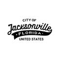 Jacksonville Florida lettering design. Jacksonville typography design. Vector and illustration. Royalty Free Stock Photo