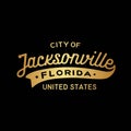 Jacksonville Florida lettering design. Jacksonville typography design. Vector and illustration. Royalty Free Stock Photo