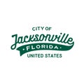 Jacksonville Florida lettering design. Jacksonville typography design. Vector and illustration. Royalty Free Stock Photo