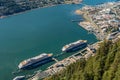 City of Juneau and cruise ship port from Mount Roberts tram. Juneau, Alaska, USA Royalty Free Stock Photo