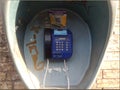 Cityblue, push-button payphone Royalty Free Stock Photo