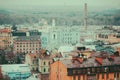 City of Kyiv (Kiev), capital of Ukraine, panorama. Colorful houses and Dnipro river on a background. Royalty Free Stock Photo