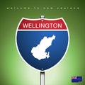 The City label and map of New Zealand In American Signs Style Royalty Free Stock Photo