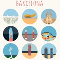 Barcelona - Vector icons set, eps10 Royalty Free Stock Photo