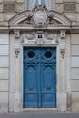 Beautiful vintage blue door in Paris Royalty Free Stock Photo