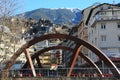 The bridge across the River Valira flowing to Andorra la Vella, Principality of Andorra, Europe.