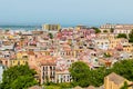 City landscape of colorful old Cagliari, Sardinia, Italy Royalty Free Stock Photo