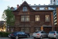 City landscape. Gogol Street 20. Monument of wooden architecture of the early 20th century Royalty Free Stock Photo