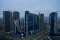 City landscape. Modern architecture of Batumi. A popular resort on the Black Sea coast in Georgia. Cloudy rainy day Royalty Free Stock Photo