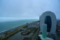 City landscape. Modern architecture of Batumi. A popular resort on the Black Sea coast in Georgia. Cloudy rainy day Royalty Free Stock Photo