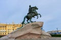 City landscape, a monument to the founder of St. Petersburg Peter-1. The inscription