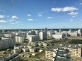 City landscape. Multi-storey buildings against the blue sky. The capital of Belarus, Minsk. Royalty Free Stock Photo