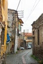 City landscape. Narrow street with old houses. Pergamon