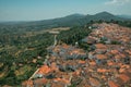 City landscape with old building roofs and church steeple Royalty Free Stock Photo